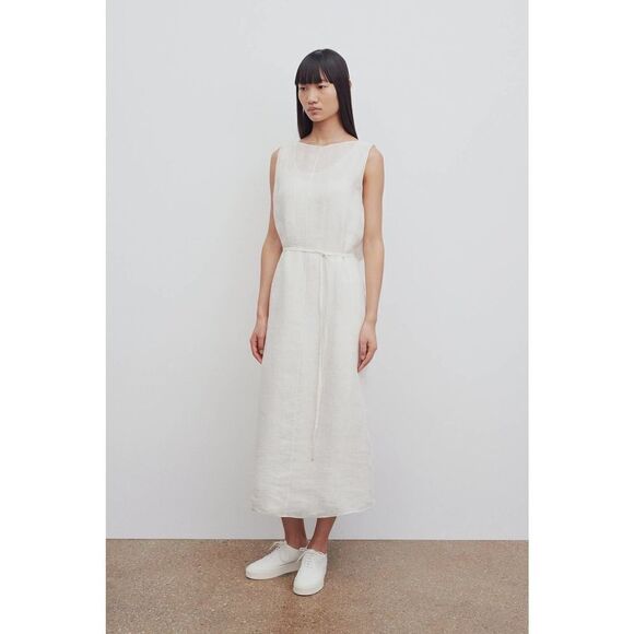 The Row betrays linen midi dress ivory XS